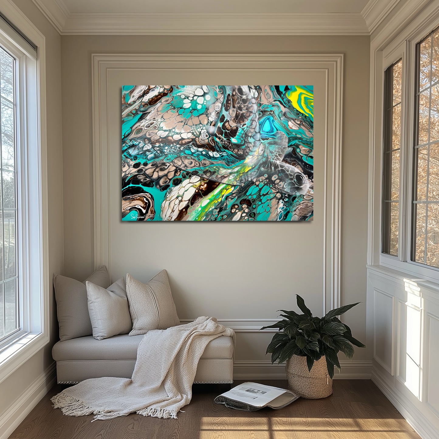 Cosmic Turtle Voyage - Original Art Piece