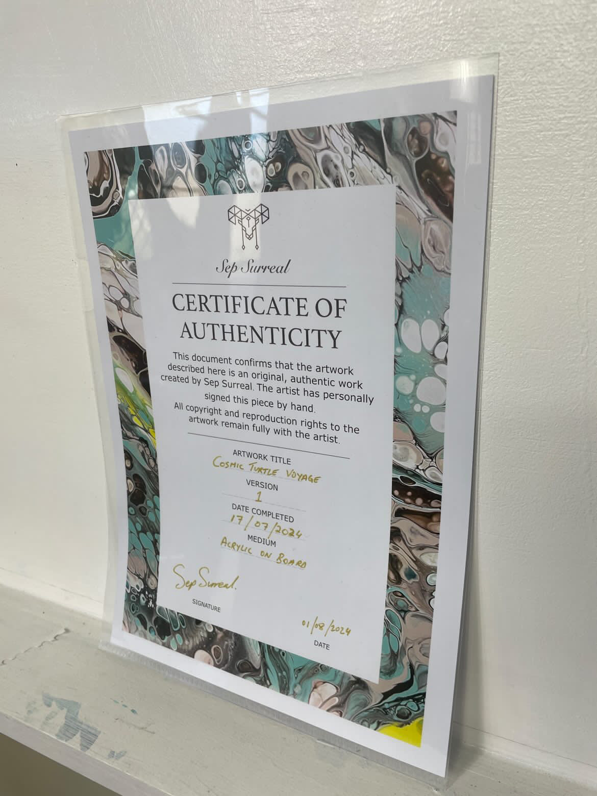 Cosmic Turtle Voyage - Original Art Piece